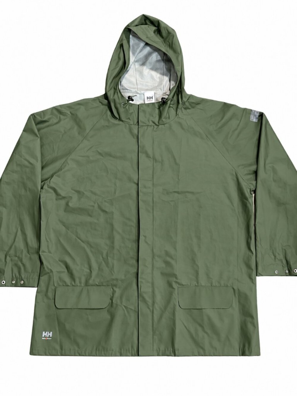 Helly Hansen Workwear Olive Green Hooded Raincoat Size 6XL